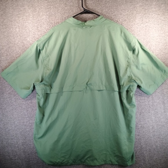Swiss Alps Fishing Shirt Mens 2XL Green Vented Pockets Short Sleeve Lightweight - Picture 9 of 13